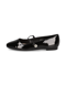 Lazzarini Synthetik Lack Ballerina schwarz