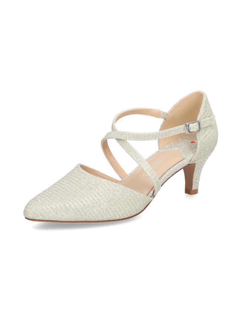 Lazzarini-Textil-Pumps-silber