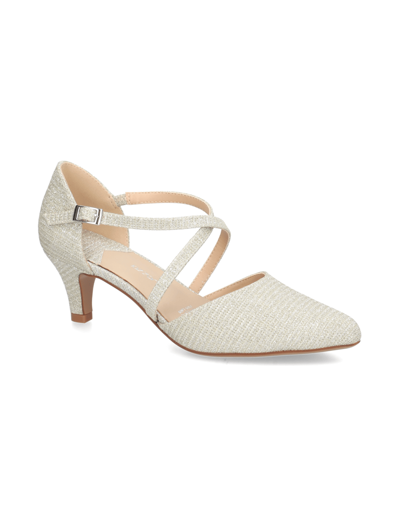 Lazzarini-Textil-Pumps-silber