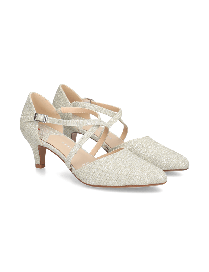 Lazzarini-Textil-Pumps-silber
