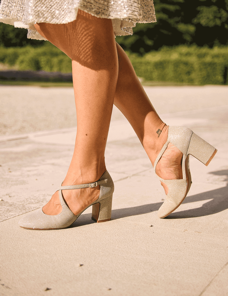 Lazzarini-Textil-Pumps-gold