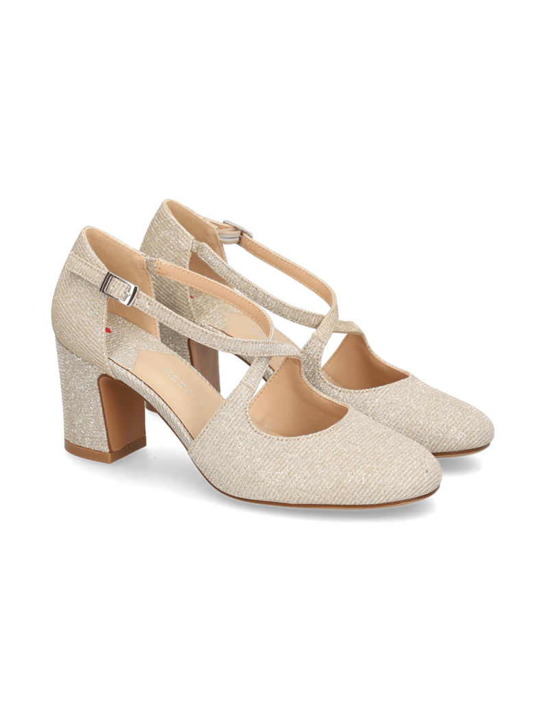 Lazzarini-Textil-Pumps-gold