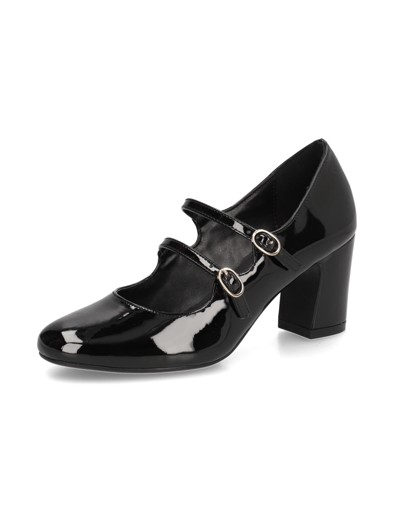 Lazzarini-Synthetik-Lack-Pumps-schwarz