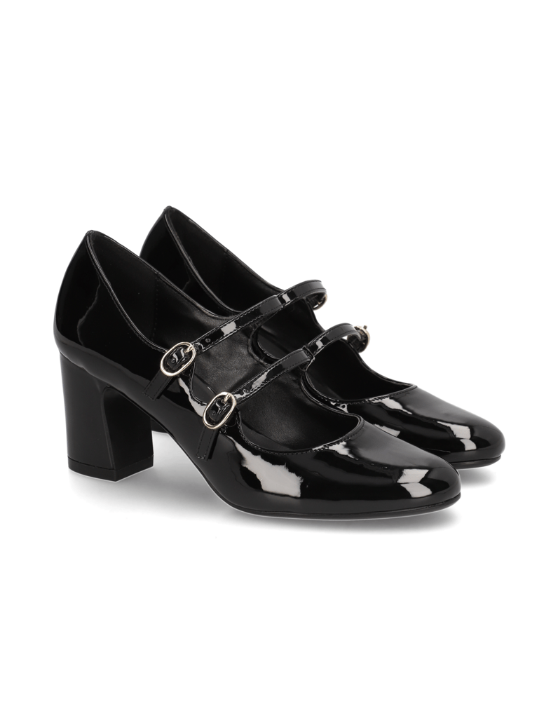 Lazzarini-Synthetik-Lack-Pumps-schwarz
