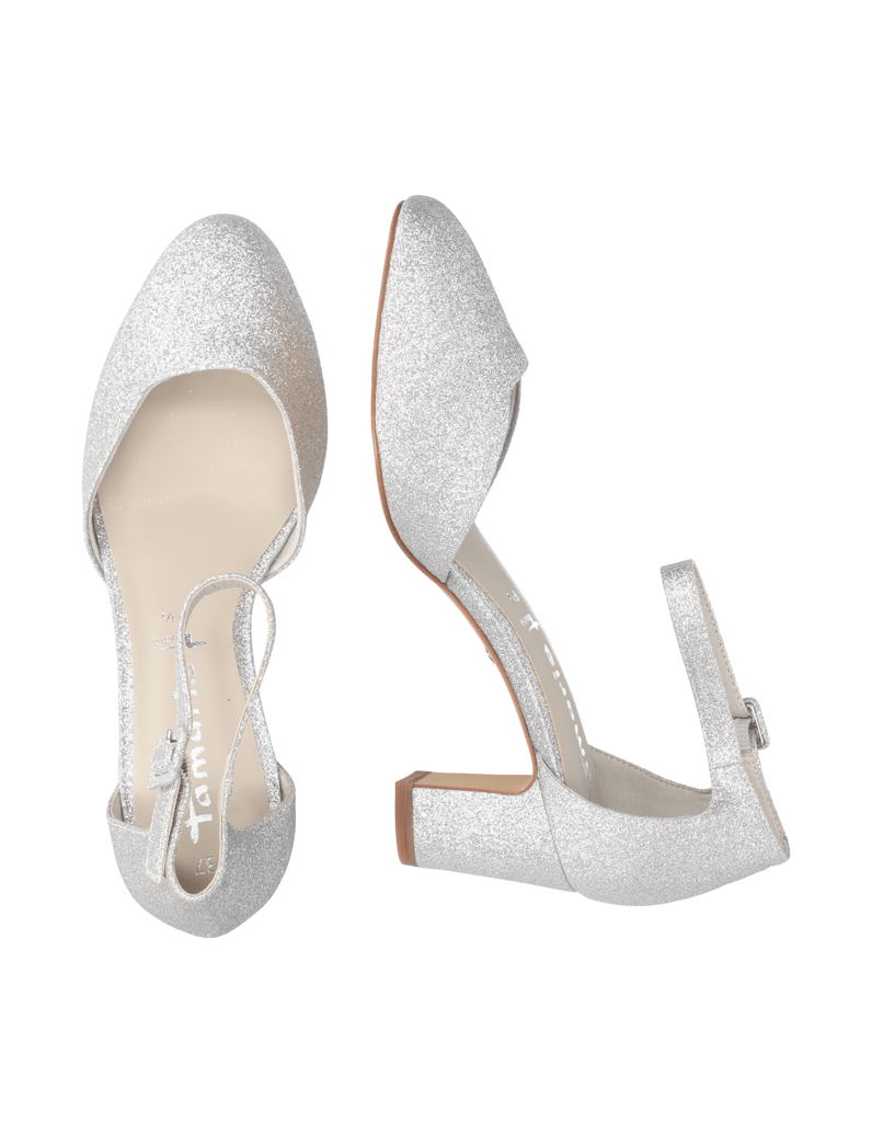 TAMARIS-Textil-Pumps-silber