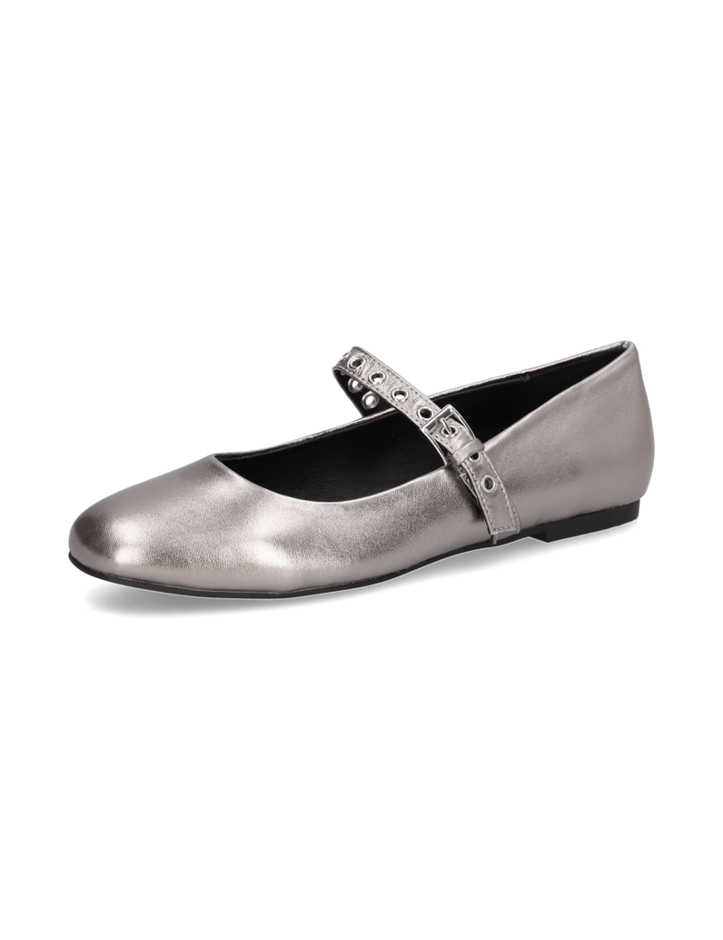 Kate-Gray-Glattleder-Ballerina-silber