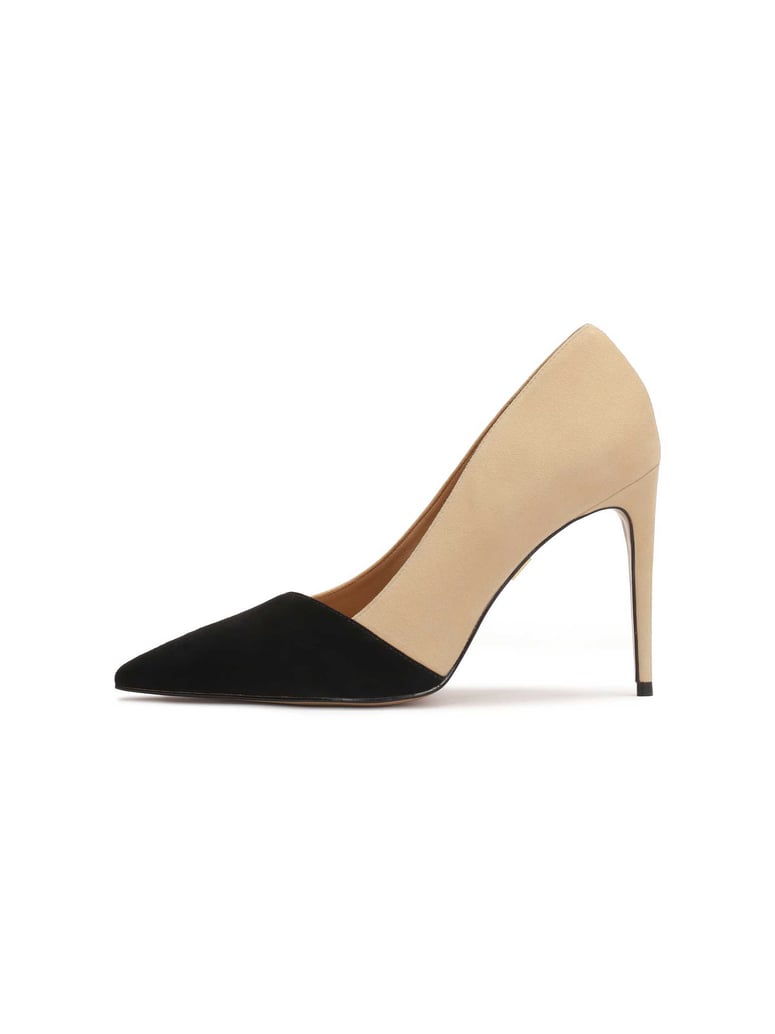 Kazar-Zweifarbige-Stilettos-aus-Wildleder-beige