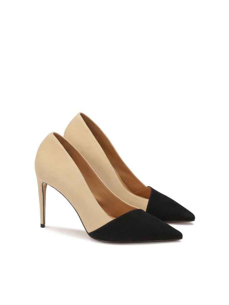 Kazar-Zweifarbige-Stilettos-aus-Wildleder-beige