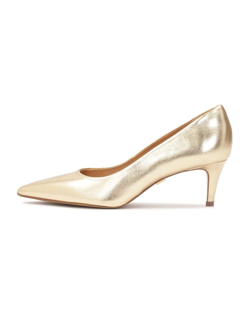 Kazar-Klassische-goldene-Pumps-mit-niedrigem-Absatz-gold