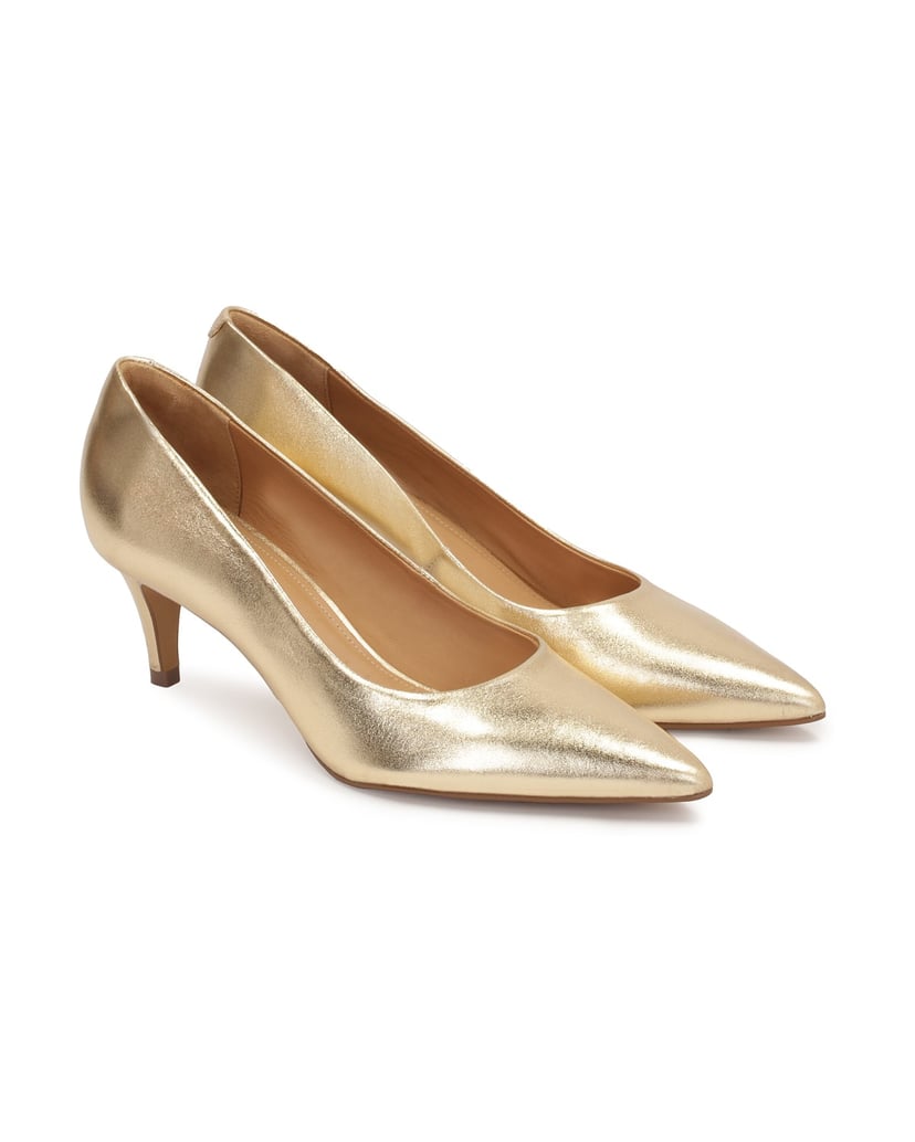 Kazar-Klassische-goldene-Pumps-mit-niedrigem-Absatz-gold