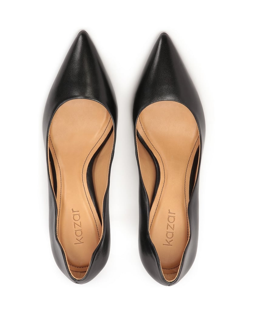 Kazar-Schwarze-Lederpumps-mit-gewelltem-Schaft-schwarz