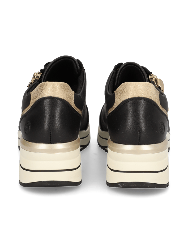 Remonte-Lederkombination-Sneaker-schwarz