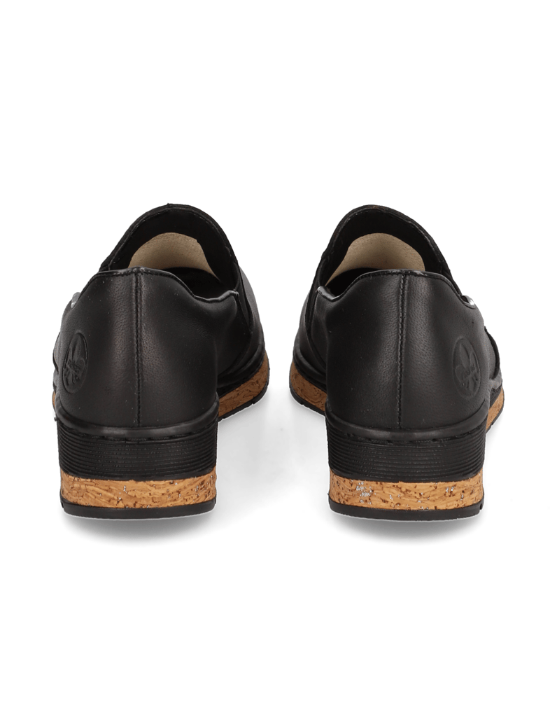 Rieker-Glattleder-Slipper-schwarz