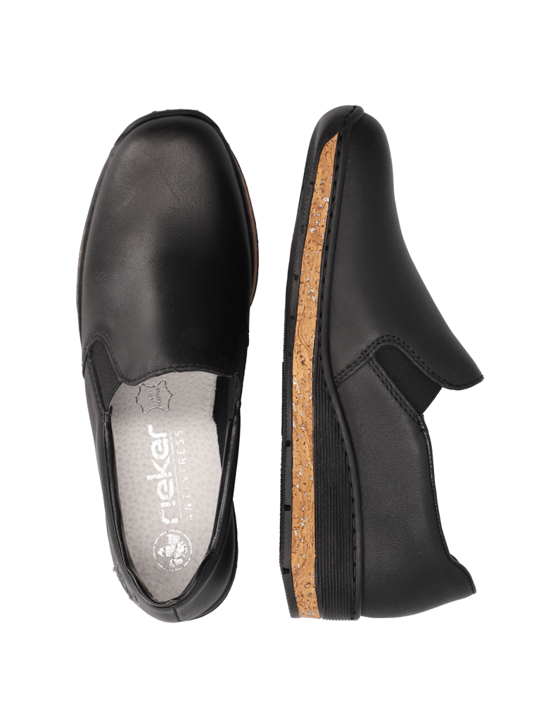 Rieker-Glattleder-Slipper-schwarz