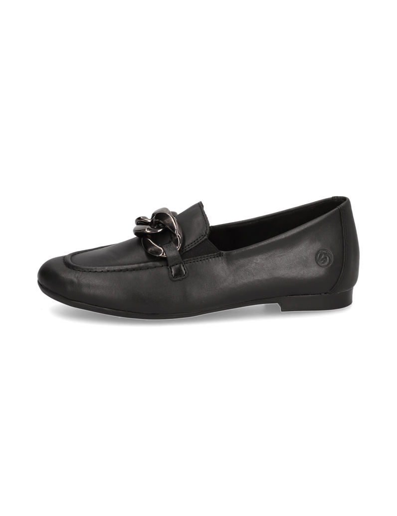 Remonte-Glattleder-Slipper-schwarz