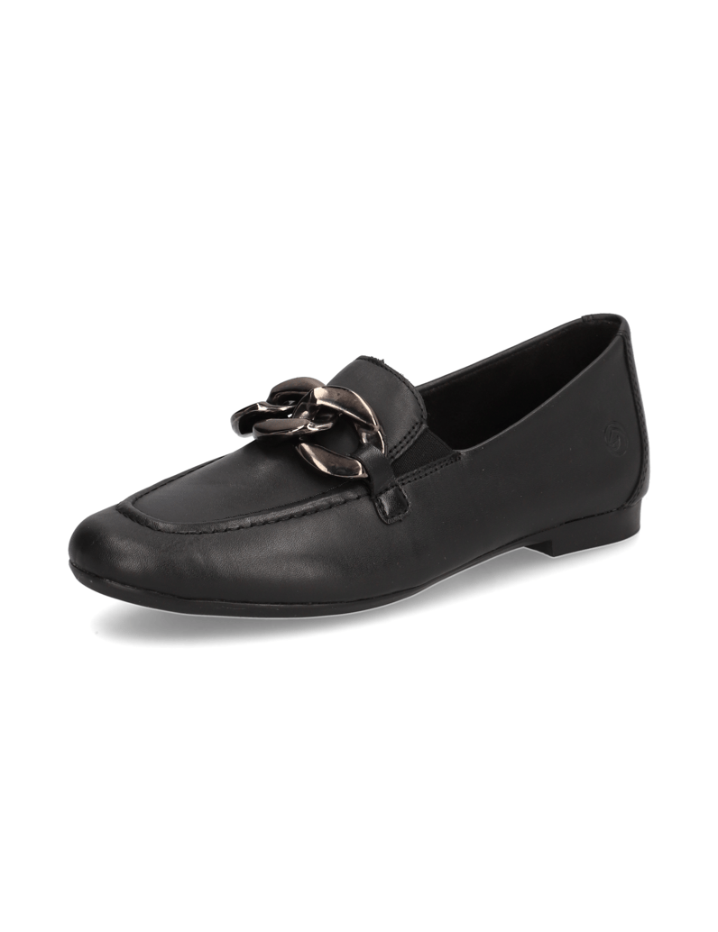 Remonte-Glattleder-Slipper-schwarz