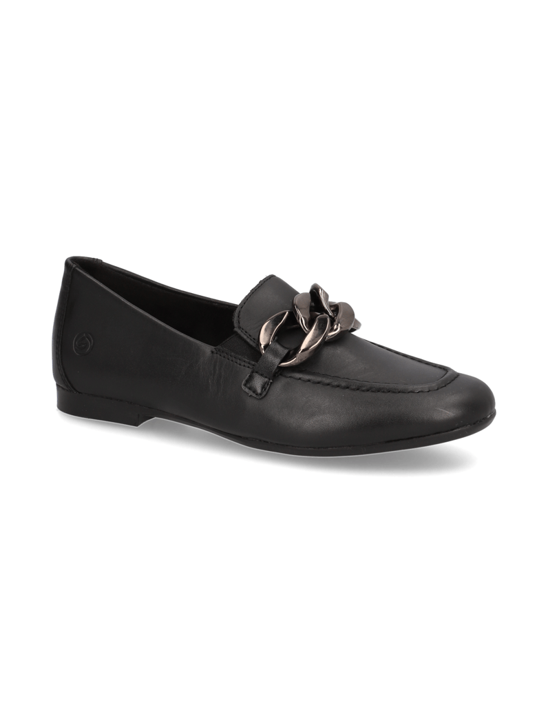 Remonte-Glattleder-Slipper-schwarz