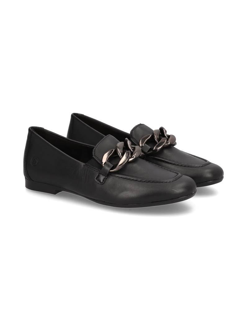 Remonte-Glattleder-Slipper-schwarz