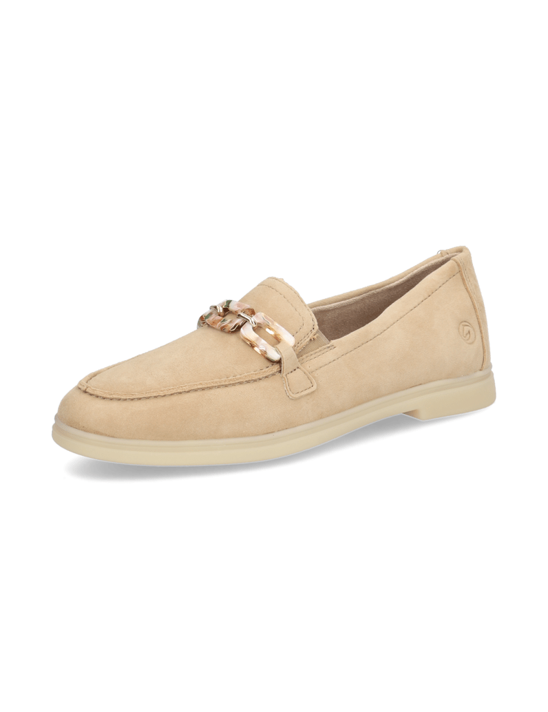 Remonte-Veloursleder-Slipper-beige