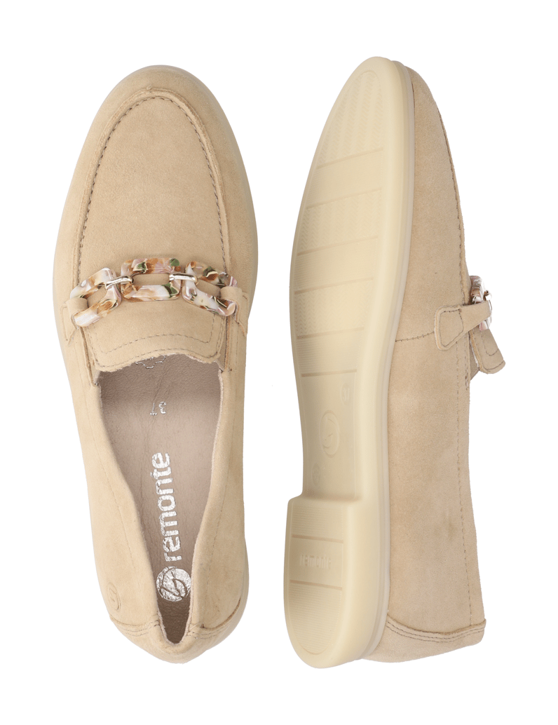 Remonte-Veloursleder-Slipper-beige