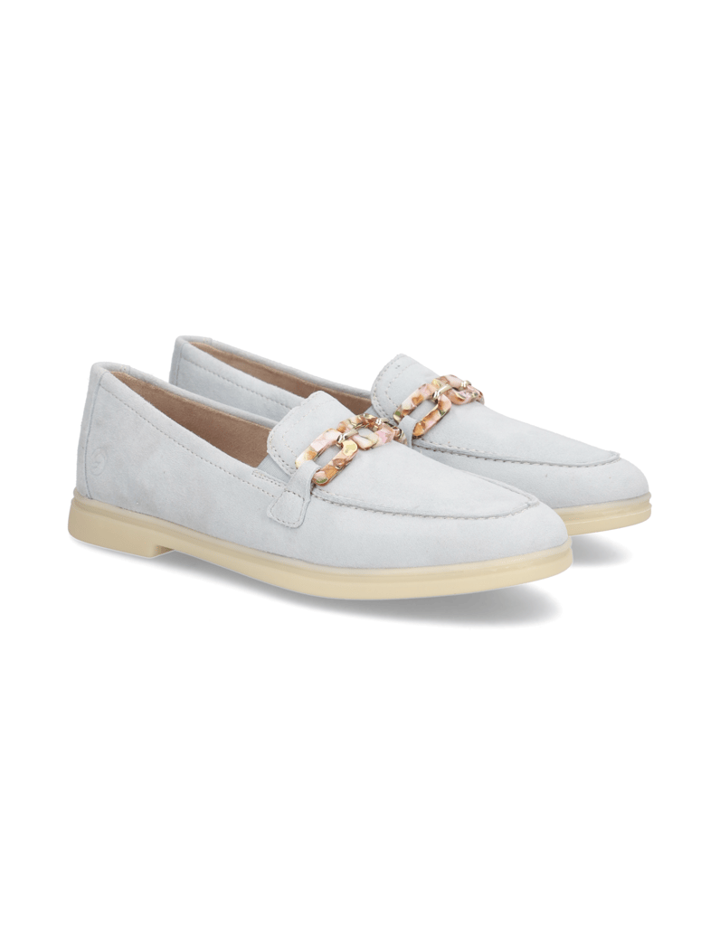 Remonte-Veloursleder-Slipper-beige