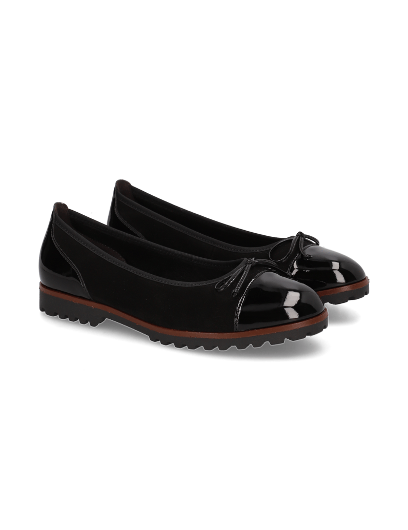 Gabor-Veloursleder-Ballerina-schwarz