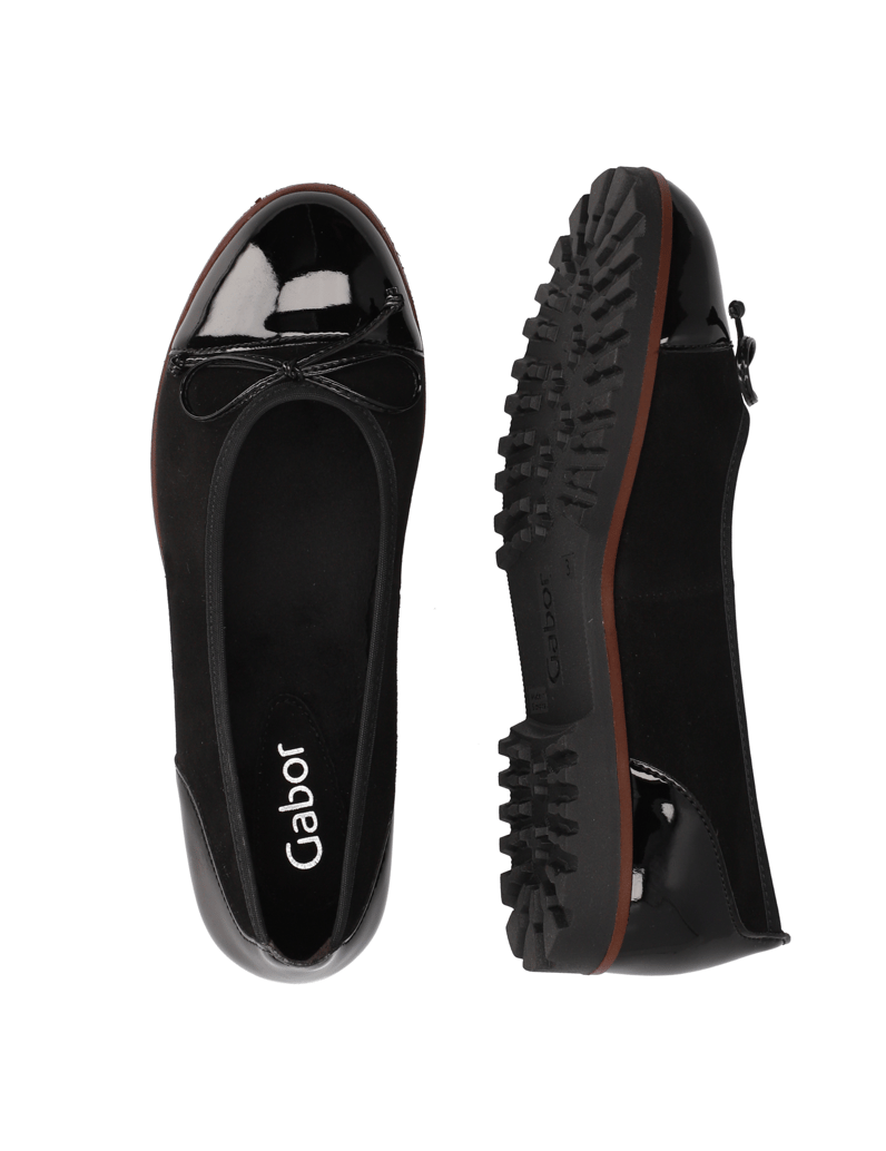 Gabor-Veloursleder-Ballerina-schwarz
