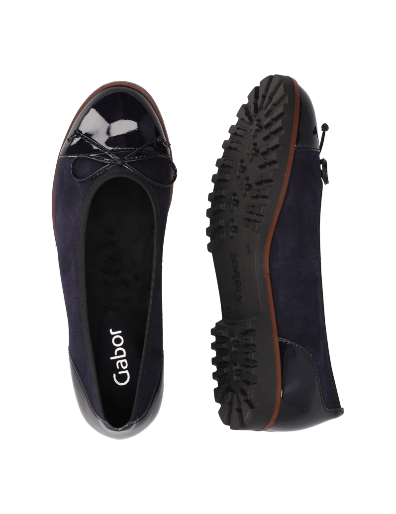 Gabor-Veloursleder-Ballerina-schwarz