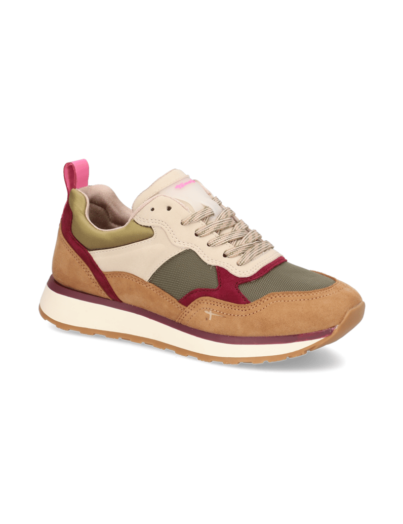TAMARIS-Lederkombination-Sneaker-cognac