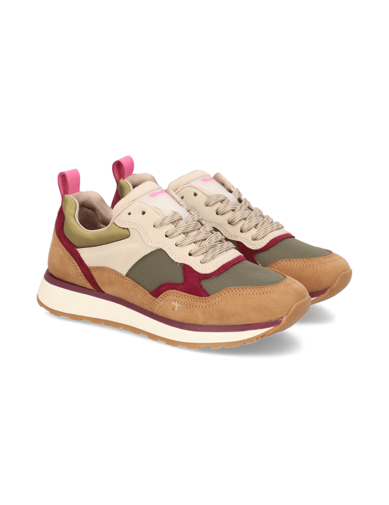 TAMARIS-Lederkombination-Sneaker-cognac