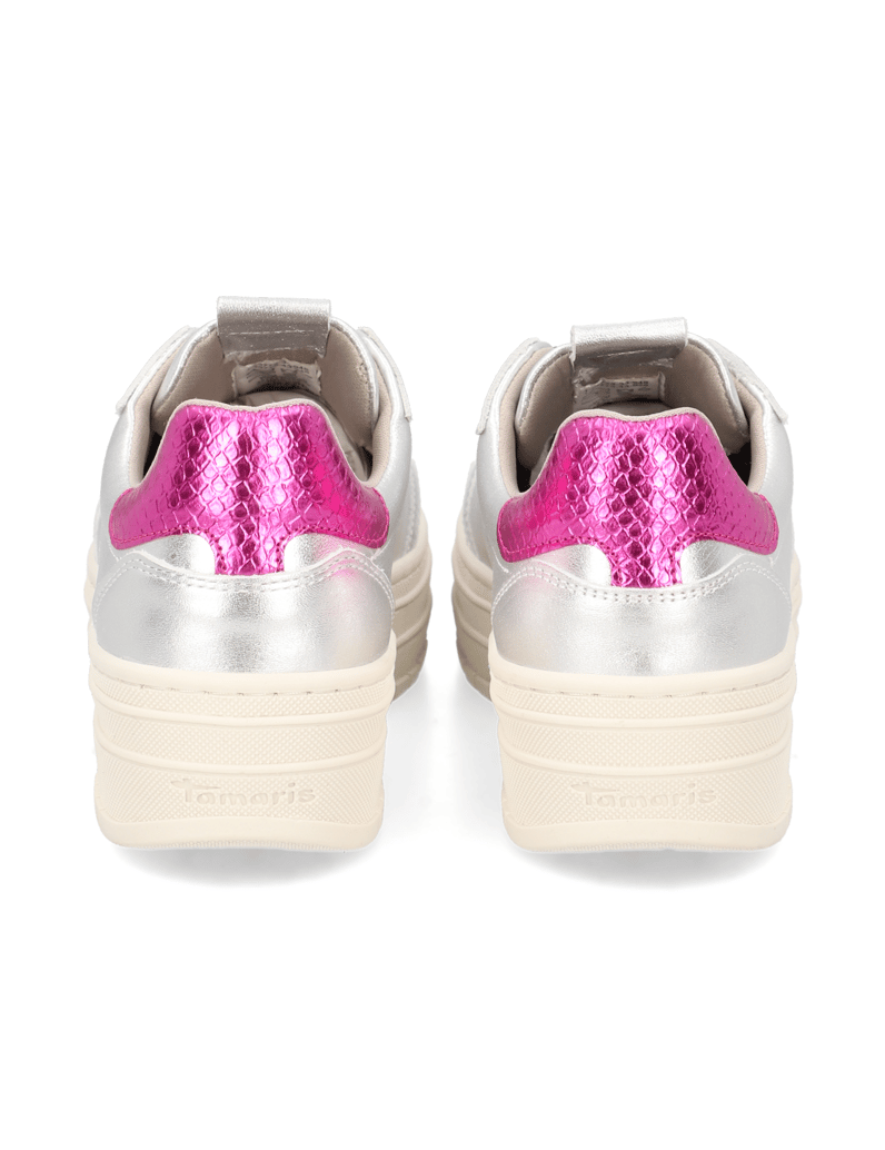 TAMARIS-Glattleder-Sneaker-silber