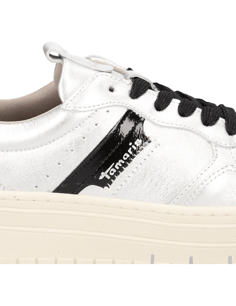 TAMARIS-Glattleder-Sneaker-silber