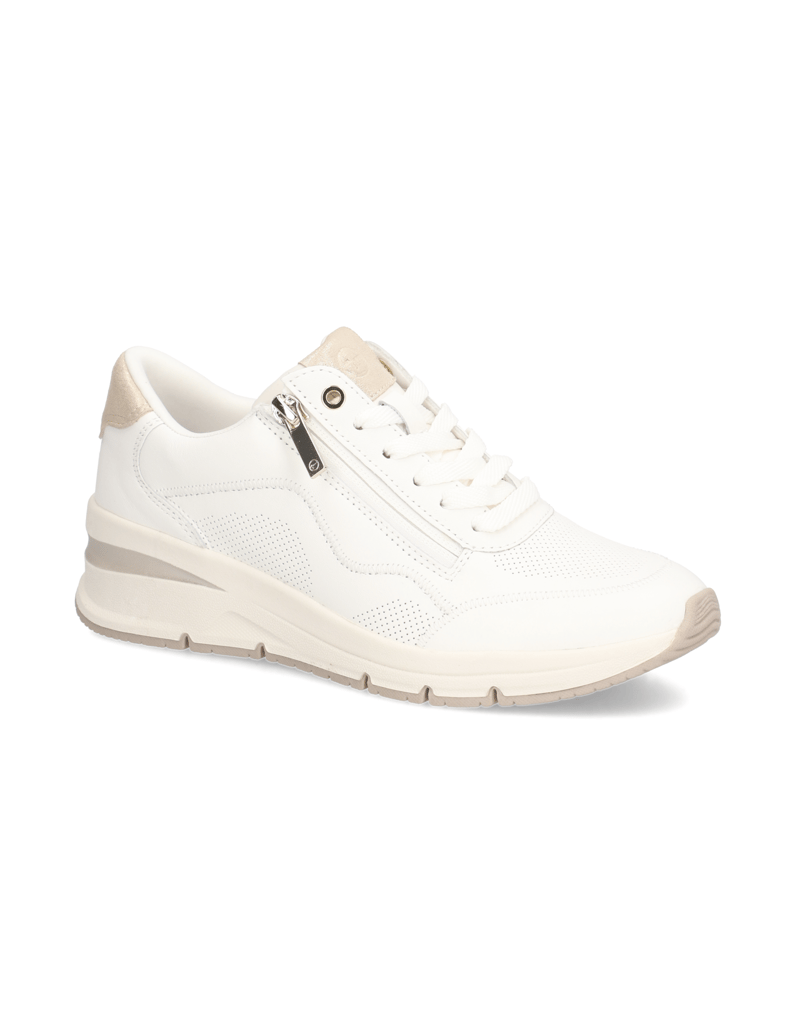 TAMARIS-Glattleder-Sneaker-weiss