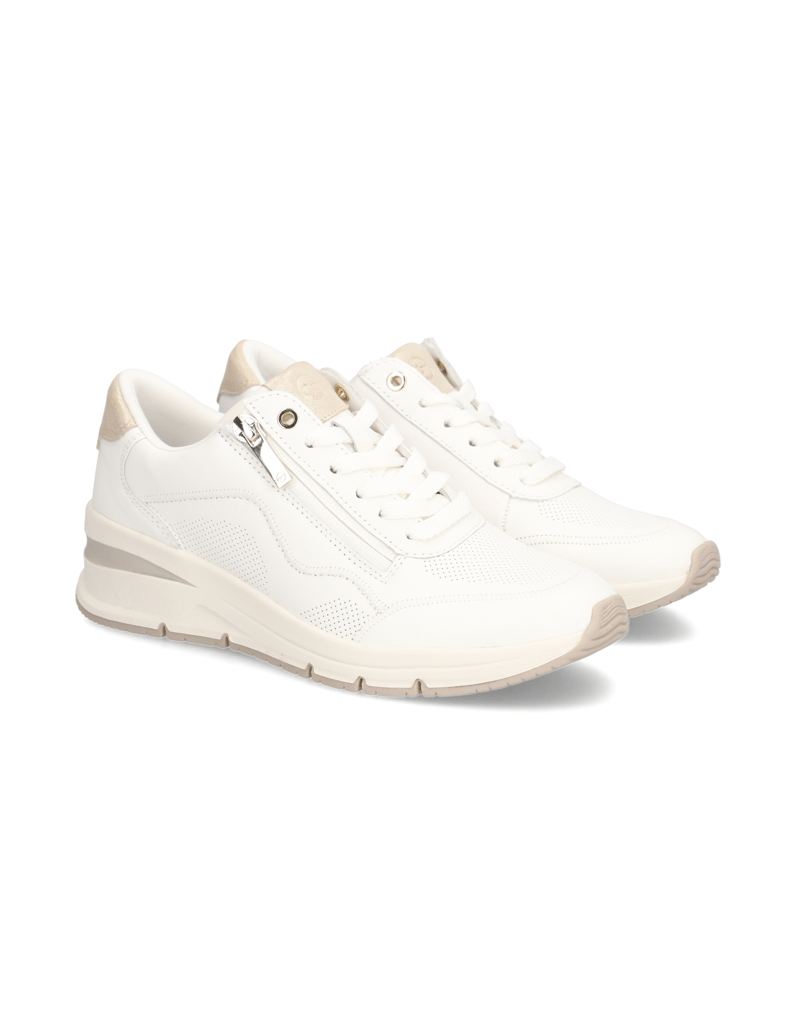 TAMARIS-Glattleder-Sneaker-weiss