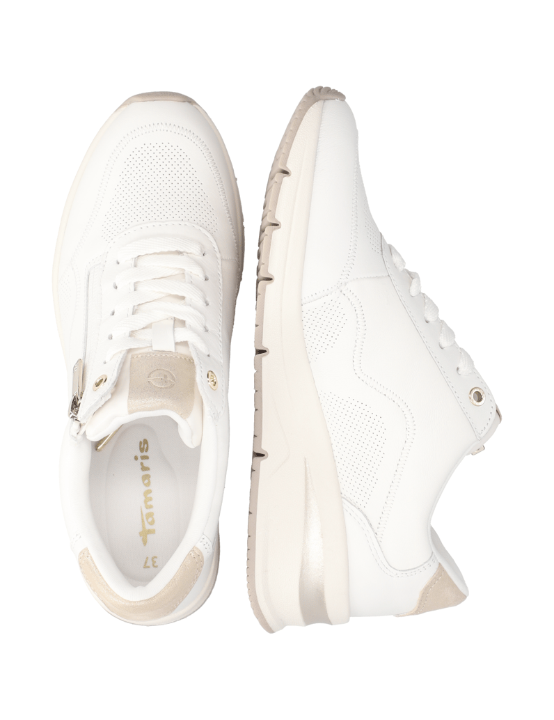 TAMARIS-Glattleder-Sneaker-weiss