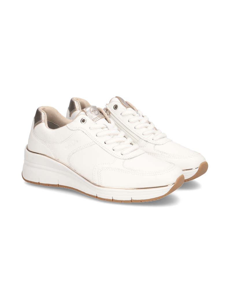 TAMARIS-Glattleder-Sneaker-weiss