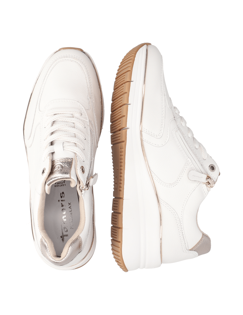 TAMARIS-Glattleder-Sneaker-weiss