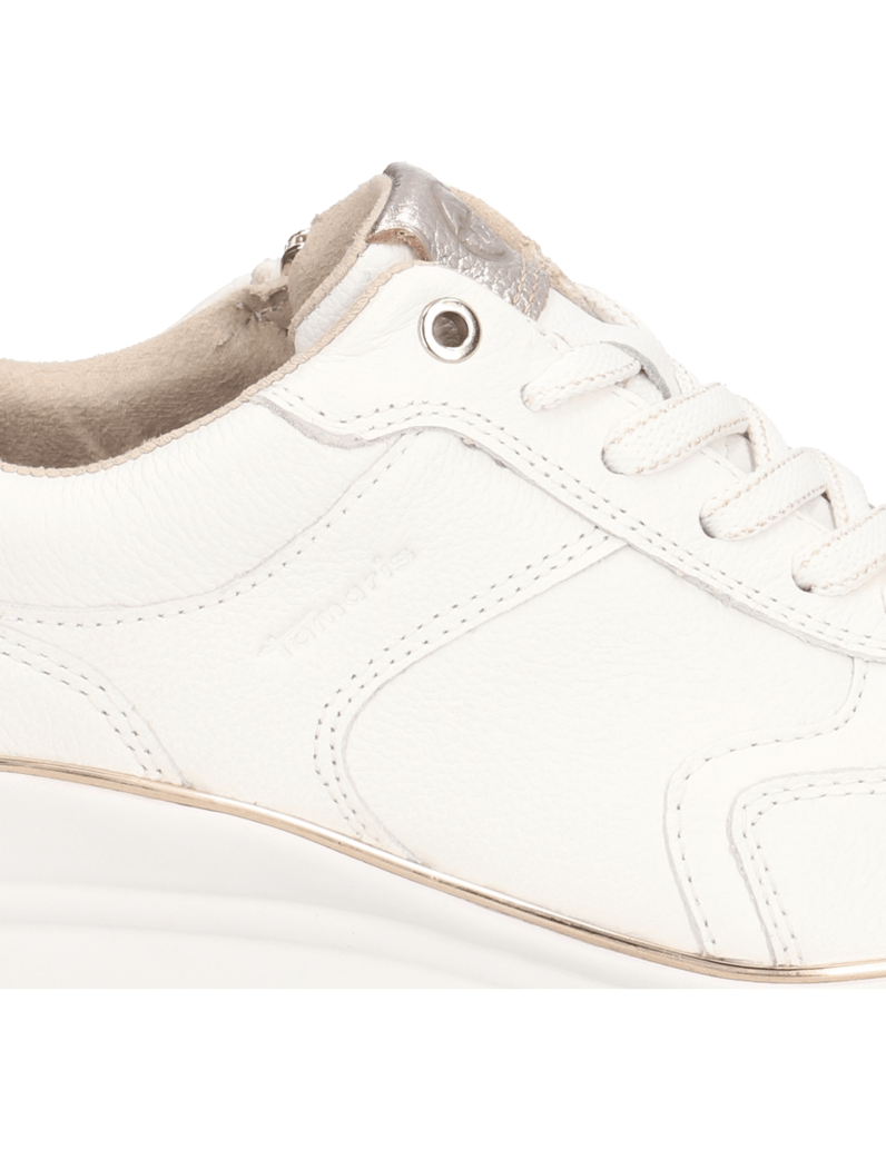 TAMARIS-Glattleder-Sneaker-weiss