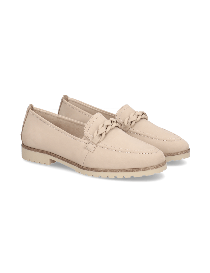 TAMARIS-Nubukleder-Slipper-sportiv-beige