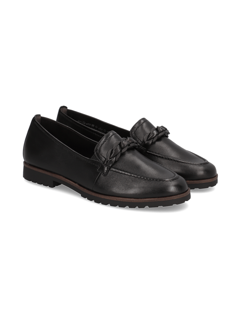 TAMARIS-Glattleder-Slipper-schwarz