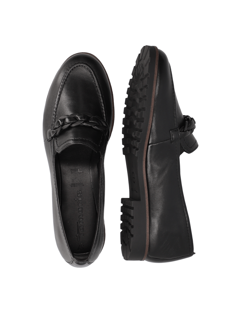 TAMARIS-Glattleder-Slipper-schwarz