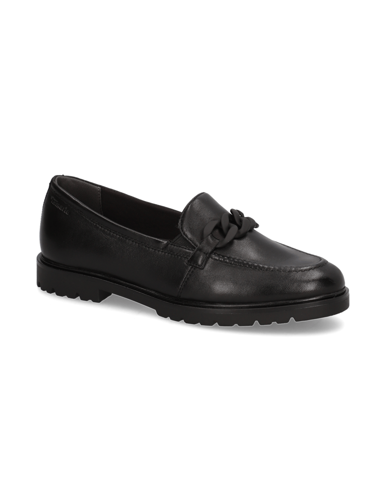 TAMARIS-Glattleder-Slipper-schwarz