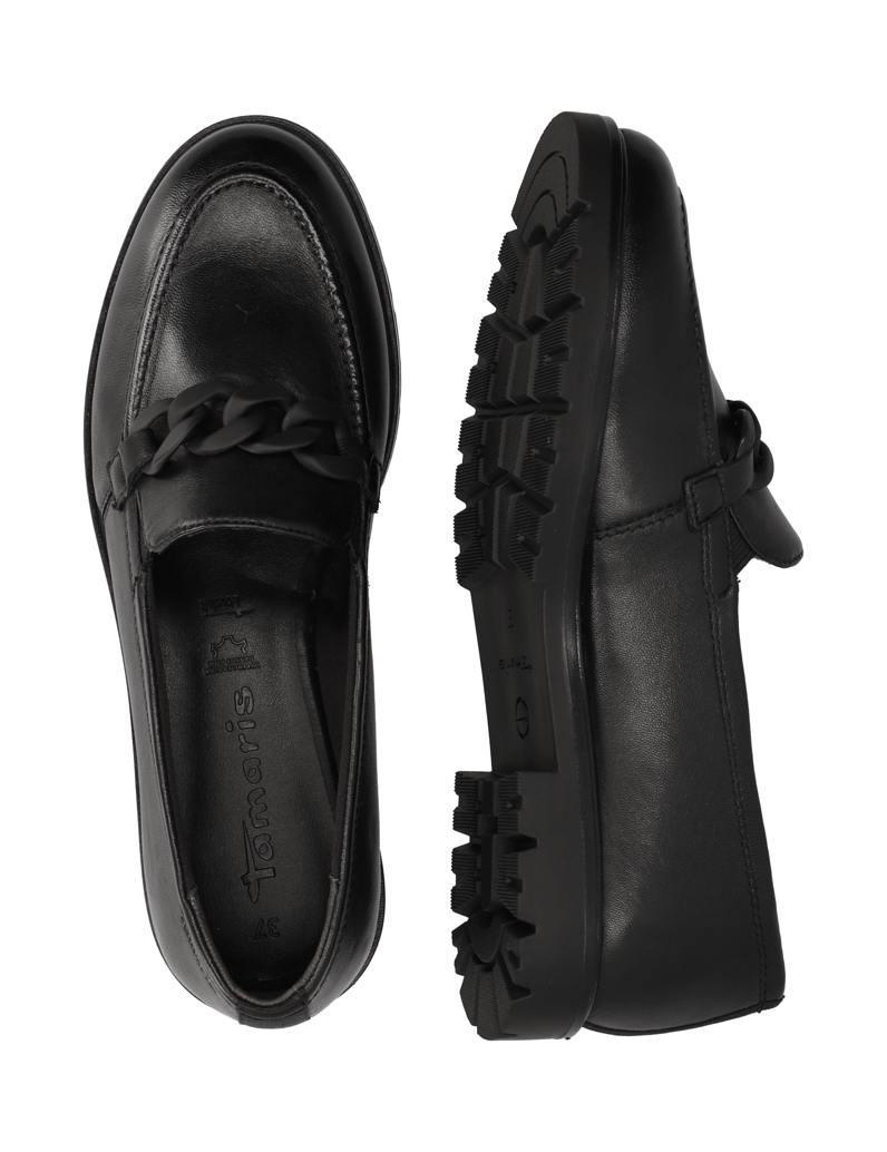 TAMARIS-Glattleder-Slipper-schwarz