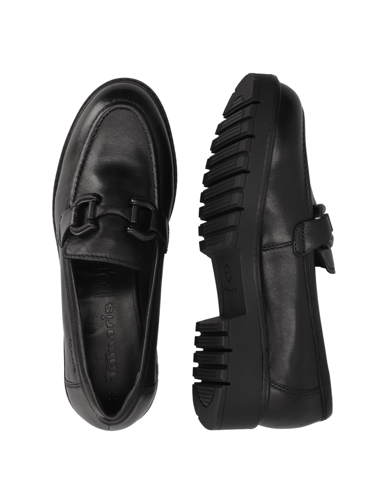 TAMARIS-Glattleder-Slipper-schwarz