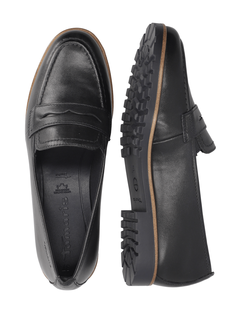 TAMARIS-Glattleder-Slipper-beige