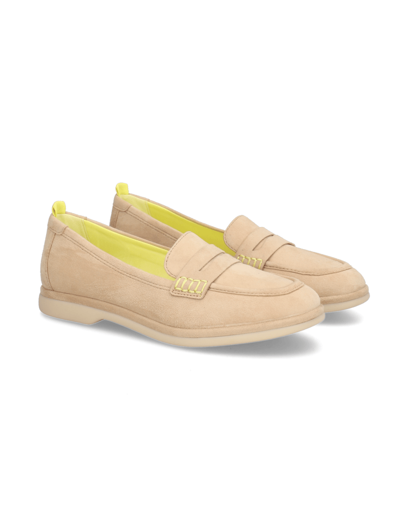 TAMARIS-Veloursleder-Slipper-beige