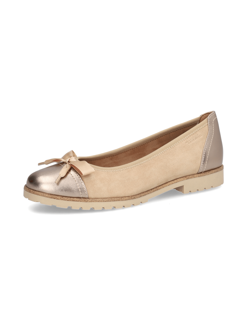 TAMARIS-Veloursleder-Ballerina-beige