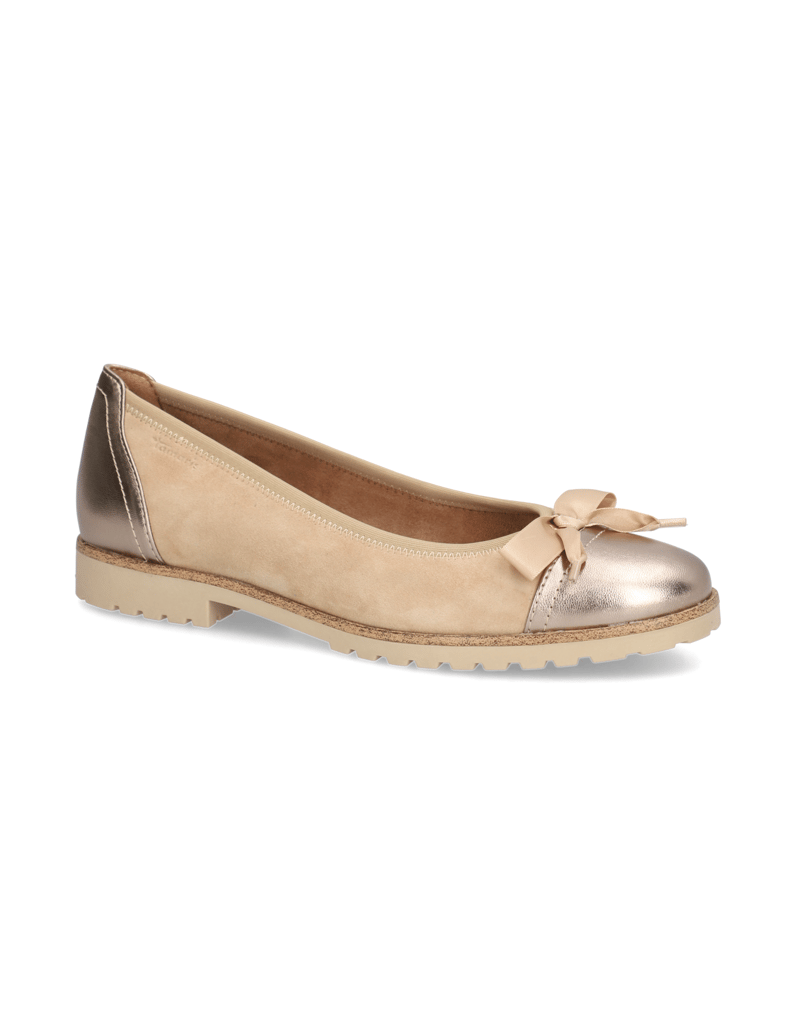 TAMARIS-Veloursleder-Ballerina-beige