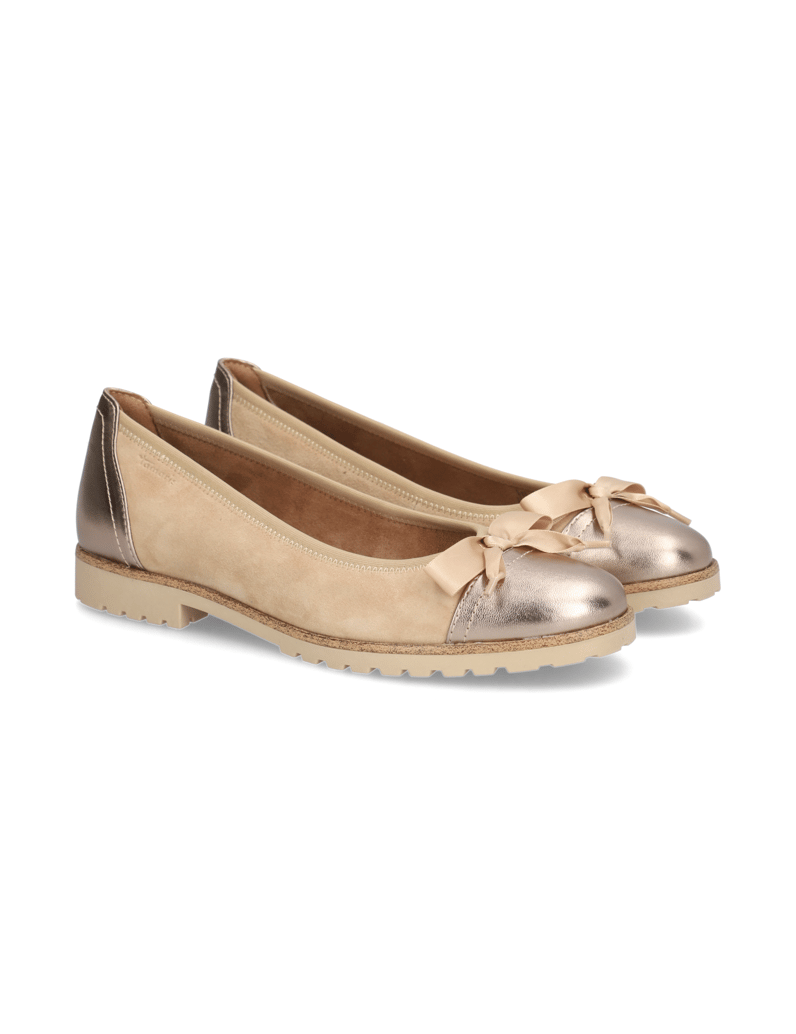 TAMARIS-Veloursleder-Ballerina-beige