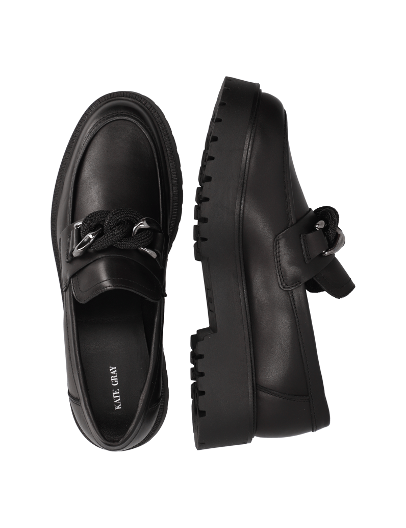 Kate-Gray-Glattleder-Slipper-schwarz